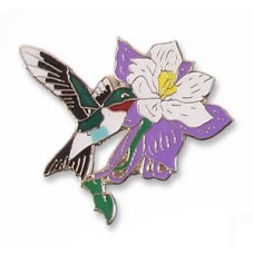 Hummingbird, Ruby-throated / Columbine pin Hummingbird, Ruby-throated / Columbine pin