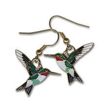 Hummingbird, Ruby-throated earrings Hummingbird, Ruby-throated earrings