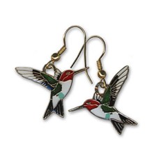 Hummingbird, Anna's earrings Hummingbird, Anna's earrings
